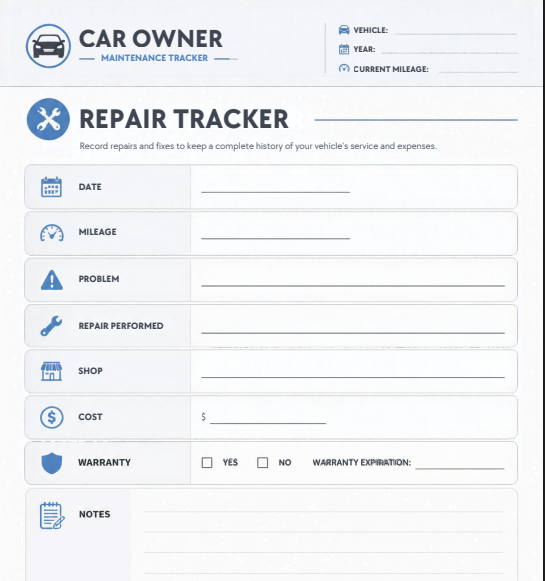 Ultimate Car Maintenance Tracker 🚗